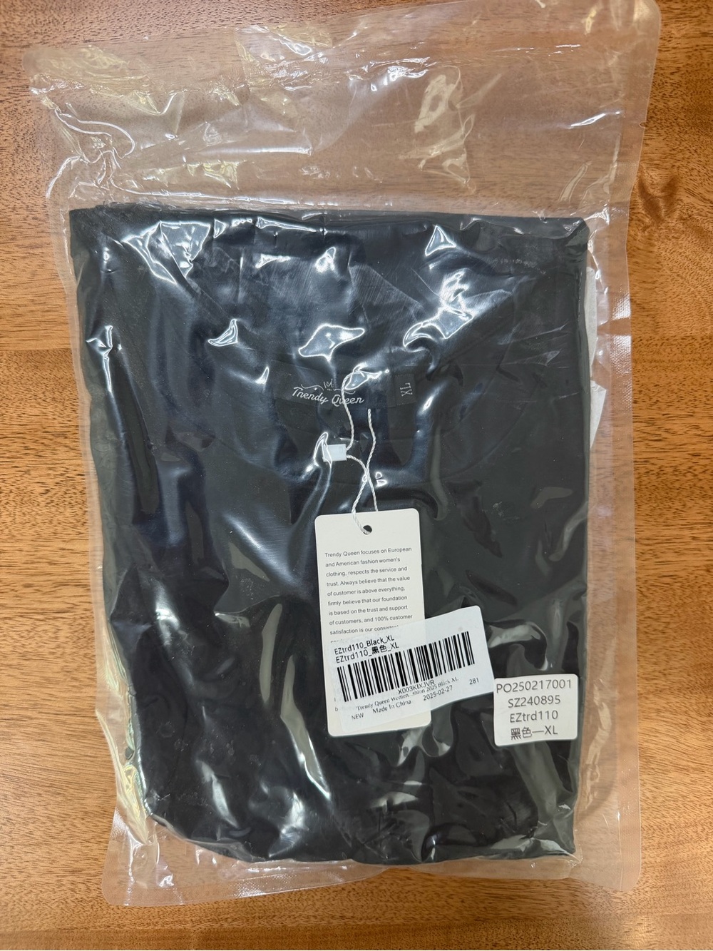Trendy Queen - Women’s Oversized Short Sleeve T-Shirt | All Black | Size XL